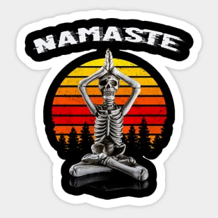 Namaste Yoga Skeleton Sticker